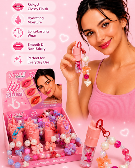 KEYCHAIN LIPGLOSS MAGIC YOUR LIFE #LC508- (12 PCS BOX)