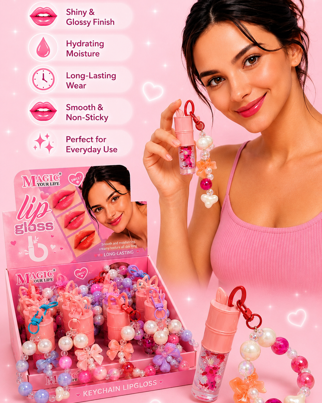 KEYCHAIN LIPGLOSS MAGIC YOUR LIFE #LC508- (12 PCS BOX)