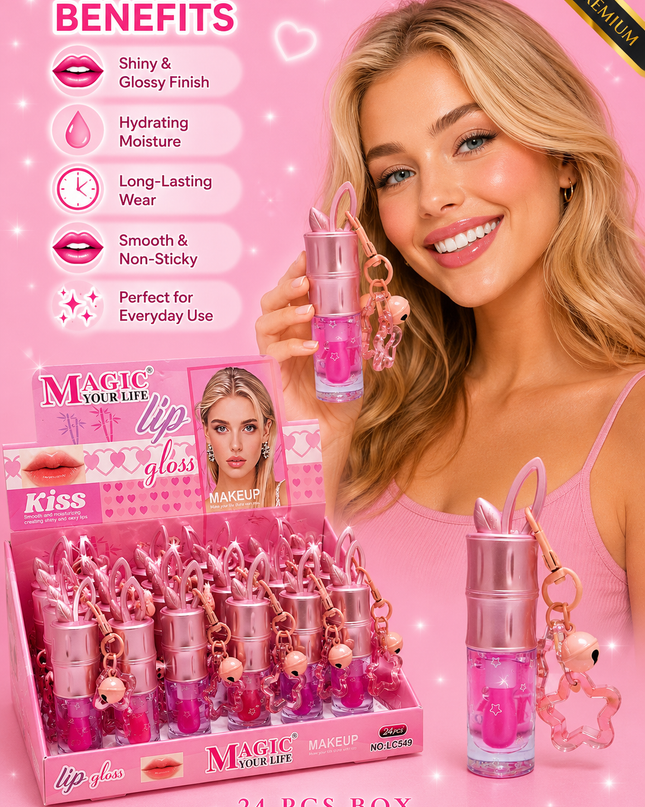 KEYCHAIN LIPGLOSS MAGIC YOUR LIFE #LC549 (24 PCS BOX)
