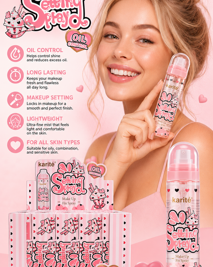 KARITE SETTING SPRAY oil control - (#238147) - 12 pcs box  ( 165 ml per bottle)