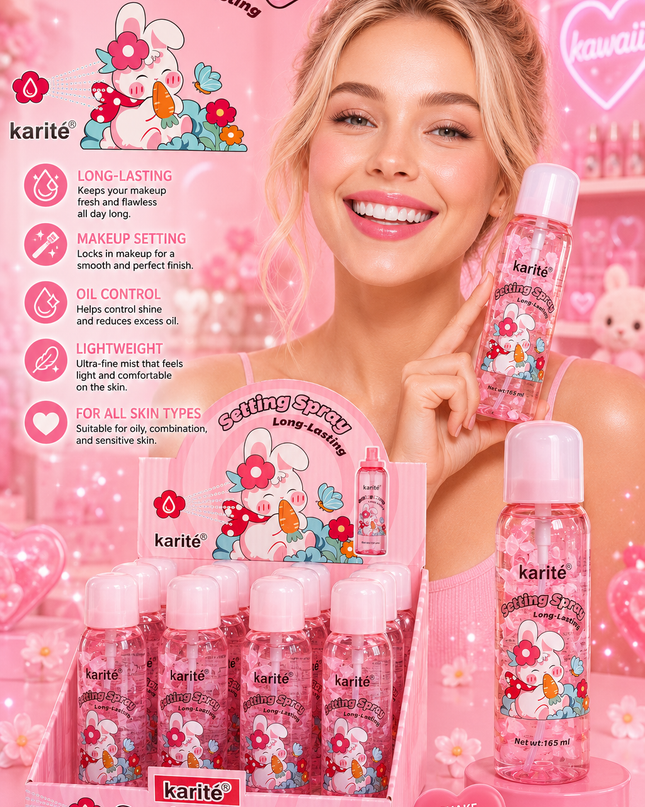 KARITE SETTING SPRAY BUNNY LONG LASTING - (#2203347) - 12 pcs box  ( 165 ml per bottle)