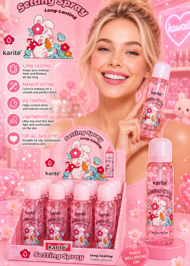 KARITE SETTING SPRAY BUNNY LONG LASTING - (#2203347) - 12 pcs box  ( 165 ml per bottle)