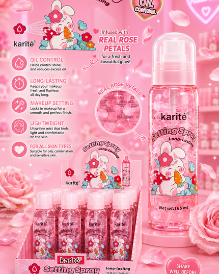 KARITE SETTING SPRAY BUNNY LONG LASTING - (#2203347) - 12 pcs box  ( 165 ml per bottle)