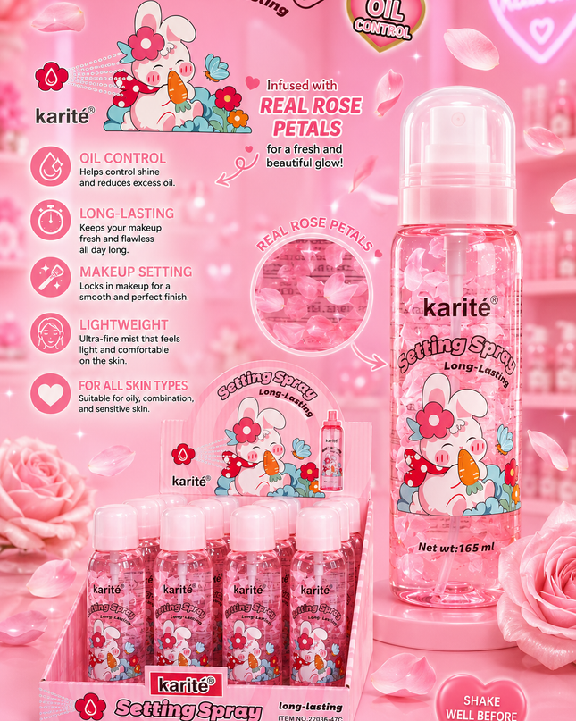 KARITE SETTING SPRAY BUNNY LONG LASTING - (#2203347) - 12 pcs box  ( 165 ml per bottle)