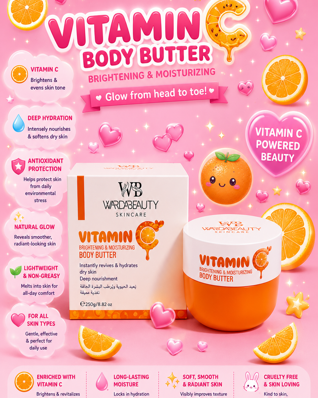 BODY BUTTER VITAMIN C- Big size - Warda Beauty - 8 pcs box