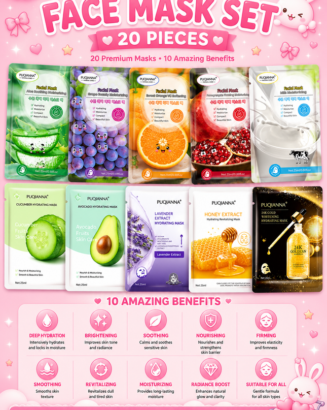 FACE MASK SET - 20 pieces set