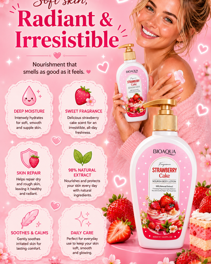 BODY LOTION - SADOER strawberry 400 ml