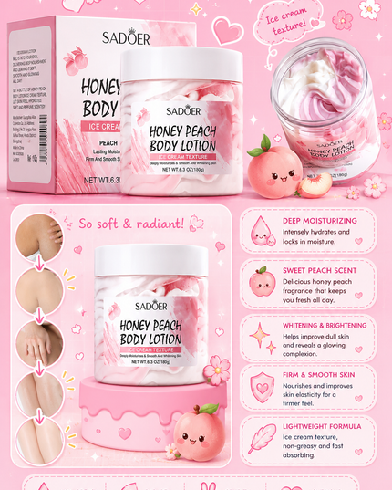 BODY LOTION - SADOER-  Peach - 180G
