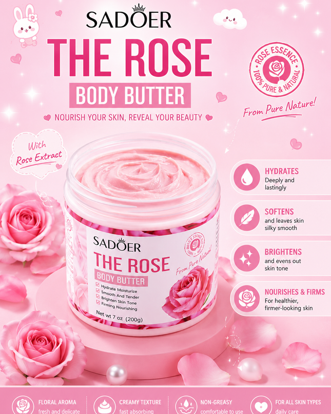 BODY LOTION - SADOER-  ROSE -200G