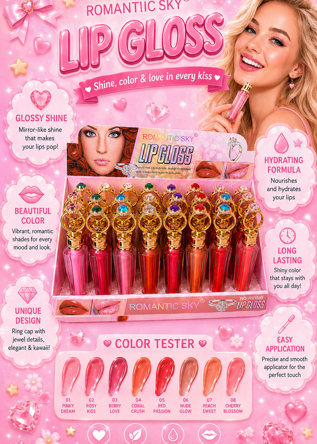 LIPGLOSS DIAMOND ROMANTIC SKY #RS159-( 24 PCS BOX)