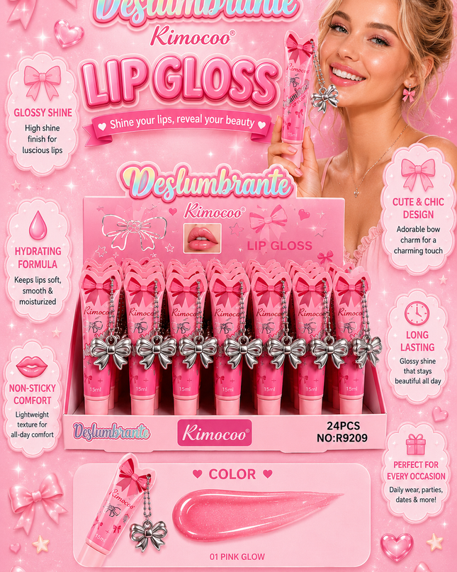 LIPGLOSS KEYCHAIN  Rimocoo -24 pcs box ( #R9209) - (code: C )