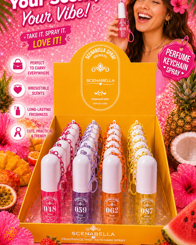 PERFUME KEYCHAIN 24 pcs box - SCENABELLA SPRAY PERFUME ( code : P1)
