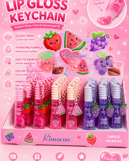 LIPGLOSS KEYCHAIN  RIMOCCO-24 pcs box ( #R9150 )