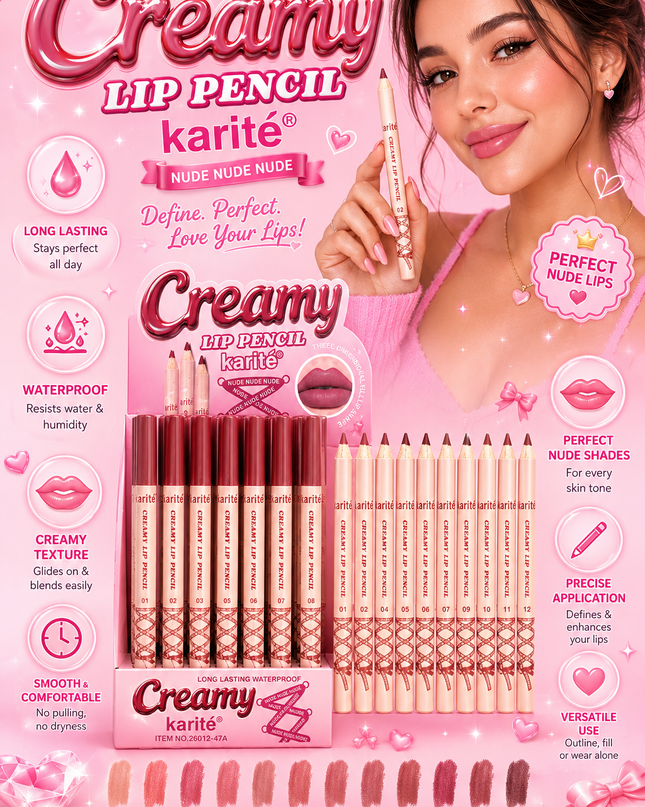 KARITE LIP LINER NUDE COLORS  48 pcs box #26012-47A