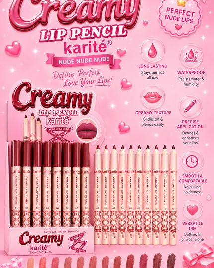 KARITE LIP LINER NUDE COLORS  48 pcs box #26012-47A