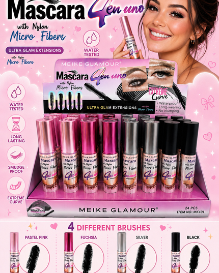 BLACK MASCARA- 24 hours - Meike glamour 24pcs box (Mk401)