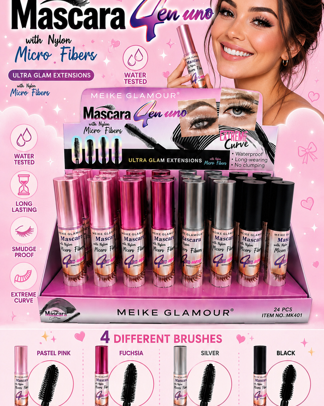 BLACK MASCARA- 24 hours - Meike glamour 24pcs box (Mk401)