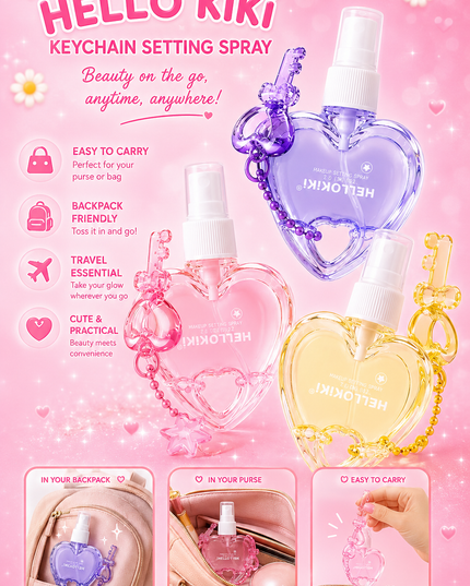SETTING SPRAY WITH KEYCHAIN - hello Kiki - 12 pcs box ( #8188)