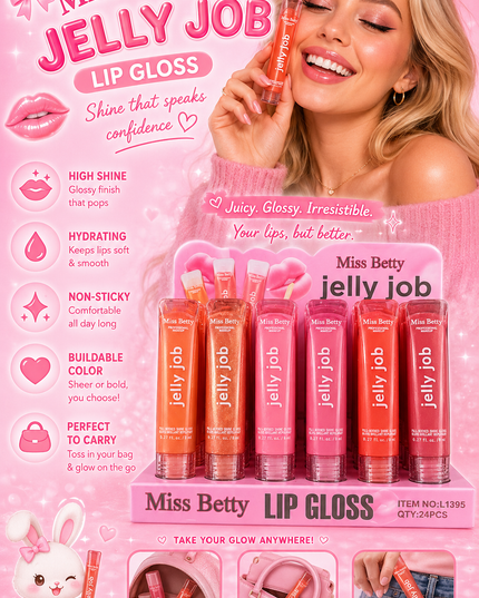 LIPGLOSS Jelly job - MISS BETTY  12 pcs box #L1393