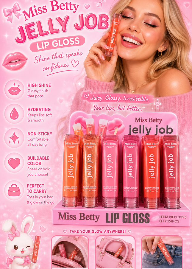LIPGLOSS Jelly job - MISS BETTY  12 pcs box #L1393