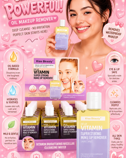 MAKEUP REMOVER KISS BEAUTY - 24 pcs box big size 100 ml per bottle (#235903A)