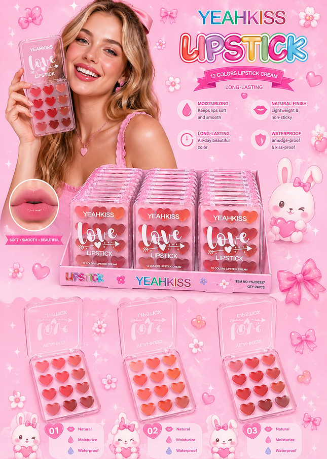 YEAHKISS- LIPSTICK PALET- 24 pc -(box #202537)