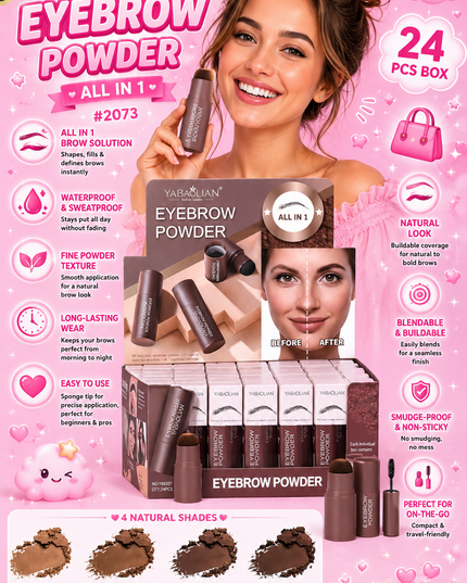 YABAOLIAN- EYEBROW POWDER -all in one -  24 pcs  (PREMIUM BRAND) - #2073