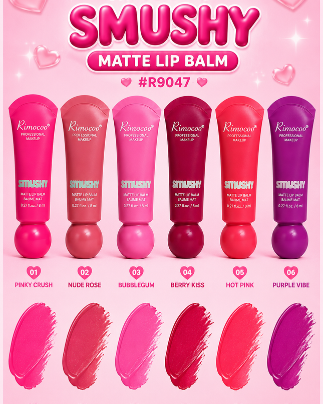SMUSHY MATTE LIP BALM RIMOCOO (#R9047) - 24 pcs box