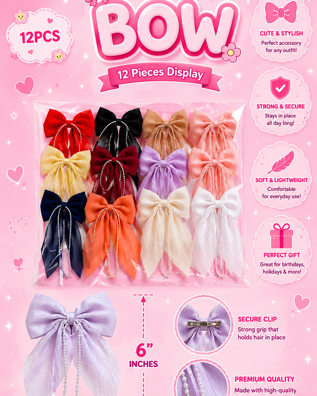 BOW GIRLS #1 - 12 pcs set ( #B20)