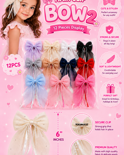 BOW GIRLS #2 - 12 pcs set ( #B21)