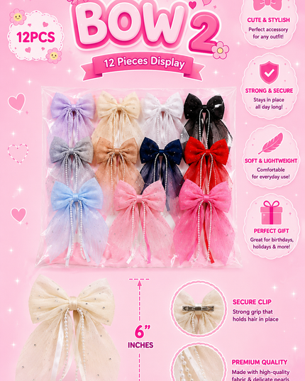 BOW GIRLS #2 - 12 pcs set ( #B21)