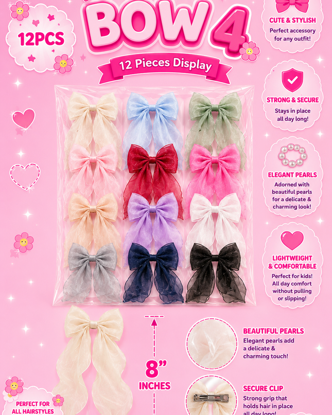 BOW GIRLS #4 - 12 pcs set ( #B23)