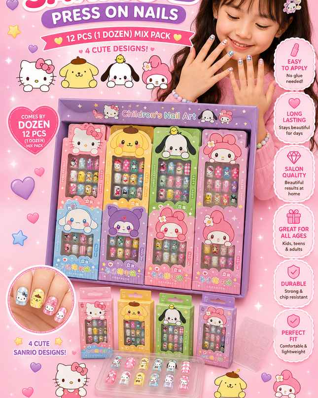 PRESS NAILS-  SANRIO #2 ( 12 pcs in a box)