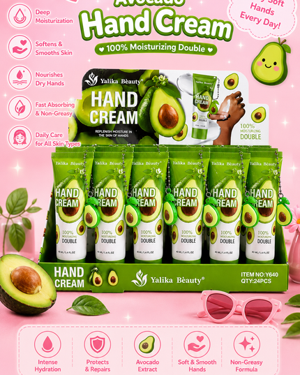 Avocado HAND CREAM WITH KEYCHAIN - 24 pcs box