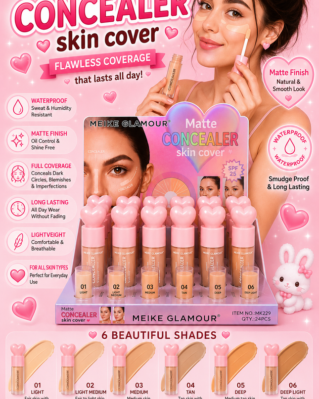 MATTE CONCEALER MEIKE GLAMOUR -24 PCS BOX (MK229)