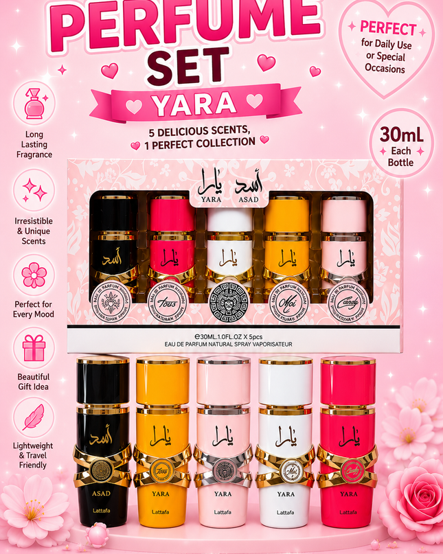 YARA SET PERFUME  5 pcs box - 30 ml per each