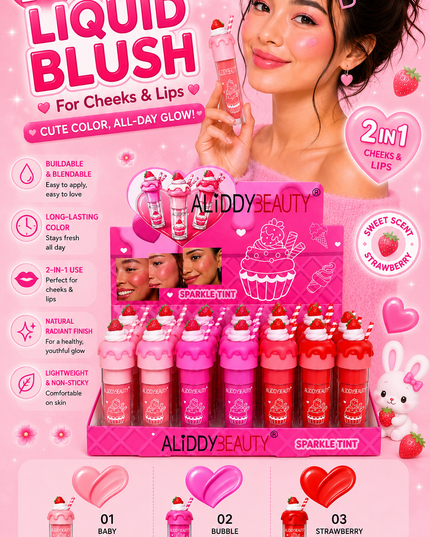 BLUSH & LIP -CUPCAKE (2 & 1) ALIDDY BEAUTY - (#A2438)