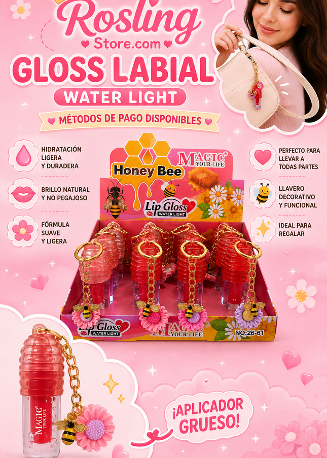 LIPGLOSS HONEY SUNFLOWER WITH KEYCHAIN - MAGIC YOUR LIFE-  12 pcs box #2667 (Copy)