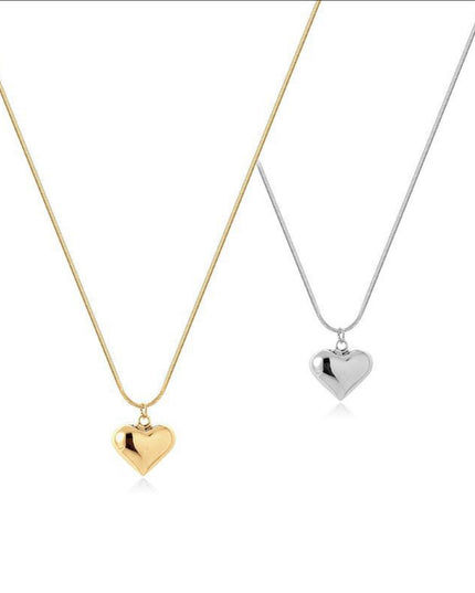 Simple Heart  Necklace 18k Gold Filled - titanium steel - waterproof