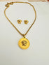 Medusa set necklace and earrings  18k Gold Filled (non-tarnish) Stainless Steel Waterproof Gold.