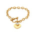 Bracelet Round Heart Shape 18 k Gold Filled -stainless steel