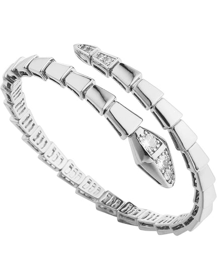 Víbora Love Serpenti con pulsera de diamantes ajustable, acero inoxidable, relleno de oro de 18 quilates, no se deslustra, ajustable 