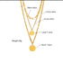 Triple Chain Neckace Wisdom Merci Lavie 18K Gold Filled