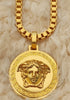 Medusa set necklace and earrings  18k Gold Filled (non-tarnish) Stainless Steel Waterproof Gold.