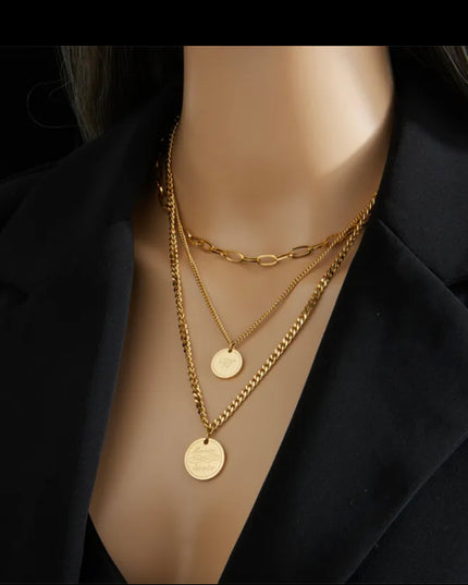 Triple Chain Neckace Wisdom Merci Lavie 18K Gold Filled