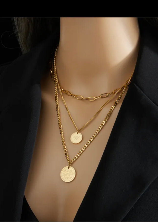 Triple Chain Neckace Wisdom Merci Lavie 18K Gold Filled
