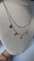 Doble Colorful Necklace Star & Moon 18k Gold Filled - stainless steel