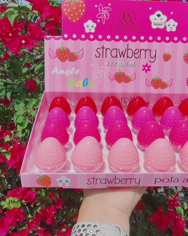 LIP BALM STRAWBERRY COLORS - (24 pcs) #280353