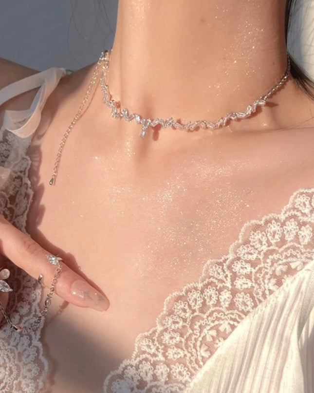 Cadena doble mariposa Acero inoxidable chapado en oro de 18k resistente al agua 