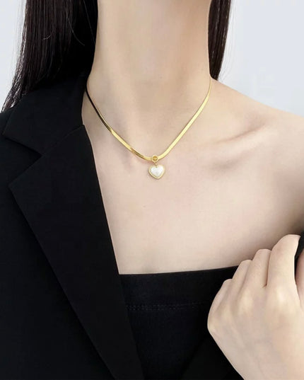 Heart neckace 18 k gold filled waterproof titanium steel noon tarnish